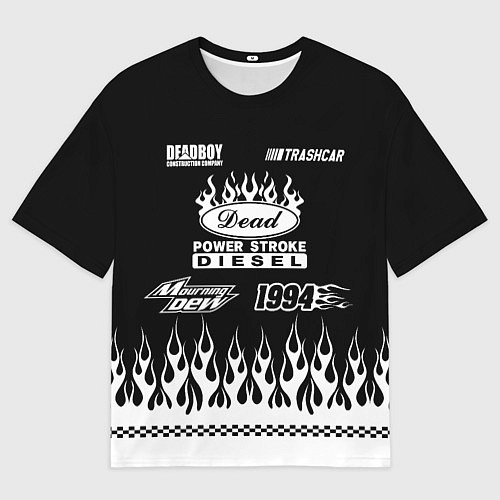 Мужская футболка оверсайз Dead black - Bones / 3D-принт – фото 1