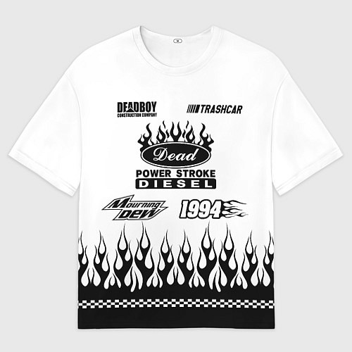 Мужская футболка оверсайз Dead white - Bones / 3D-принт – фото 1