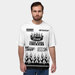 Футболка оверсайз мужская Dead white - Bones, цвет: 3D-принт — фото 2