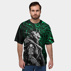 Футболка оверсайз мужская Японский кибернетический Они, цвет: 3D-принт — фото 2