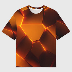 Мужская футболка оверсайз Оранжевые объемные пластины