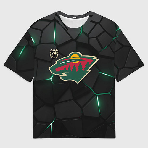 Мужская футболка оверсайз Миннесота Уайлд - плиты с подсветкой / 3D-принт – фото 1