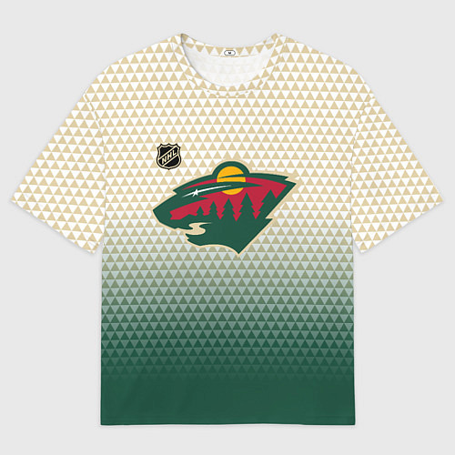 Мужская футболка оверсайз Миннесота Уайлд - геометрический градиент / 3D-принт – фото 1