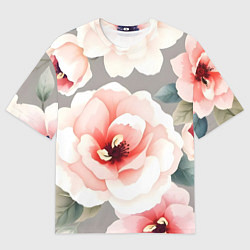 Мужская футболка оверсайз Нежные цветы