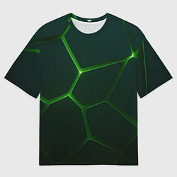 Мужская футболка оверсайз Зеленые нано плиты