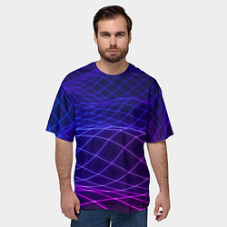 Футболка оверсайз мужская Абстрактные волны из сот, цвет: 3D-принт — фото 2
