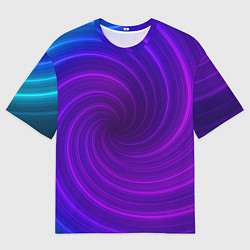Мужская футболка оверсайз Фиолетовая спираль