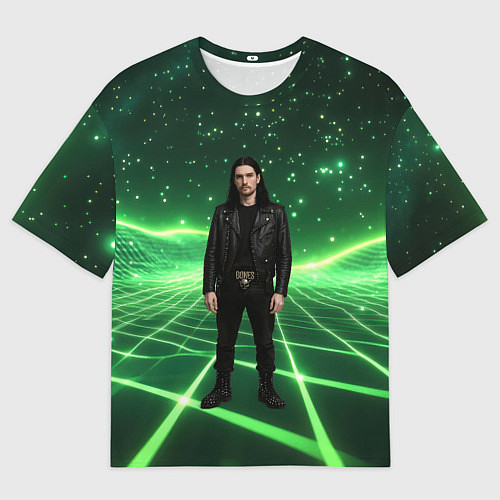 Мужская футболка оверсайз Bones в зеленом полигоне / 3D-принт – фото 1