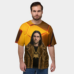 Футболка оверсайз мужская Bones с цепью в шубе, цвет: 3D-принт — фото 2