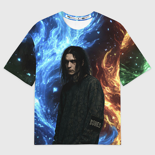 Мужская футболка оверсайз Bones депрессивный стиль / 3D-принт – фото 1