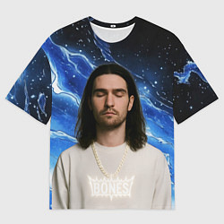 Мужская футболка оверсайз Bones глаза закрыты