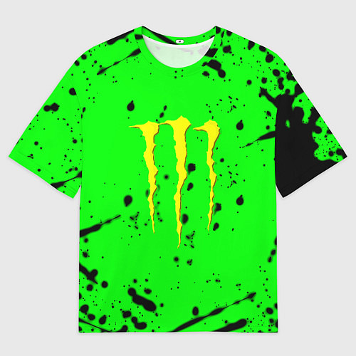 Мужская футболка оверсайз Monster energy кислотные брызги / 3D-принт – фото 1