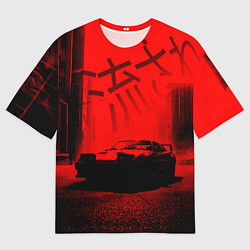 Футболка оверсайз мужская Японский спорткар, цвет: 3D-принт