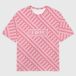 Футболка оверсайз мужская Плавающий эффект - Фирм розовый, цвет: 3D-принт