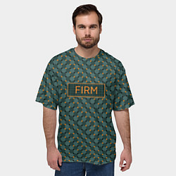 Футболка оверсайз мужская Плавающий эффект - Фирм зеленый, цвет: 3D-принт — фото 2