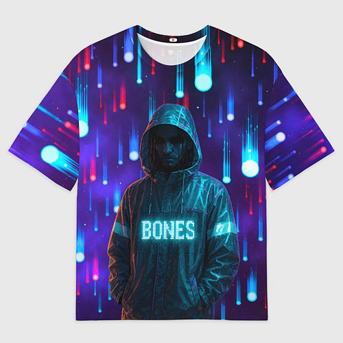 Мужская футболка оверсайз Bones в стиле киберпанк / 3D-принт – фото 1