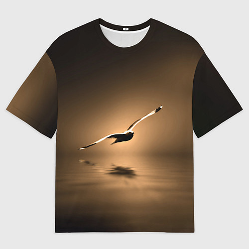 Мужская футболка оверсайз Летящая птица / 3D-принт – фото 1