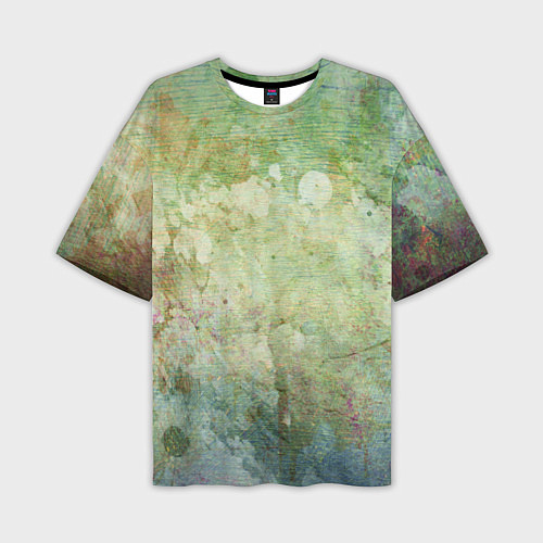 Мужская футболка оверсайз Абстракция - faded spots on a green background / 3D-принт – фото 1