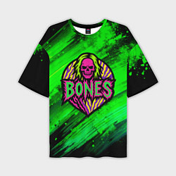 Футболка оверсайз мужская Bones лого с черепом, цвет: 3D-принт