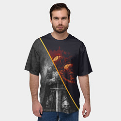 Футболка оверсайз мужская Темный рыцарь в унынье, цвет: 3D-принт — фото 2