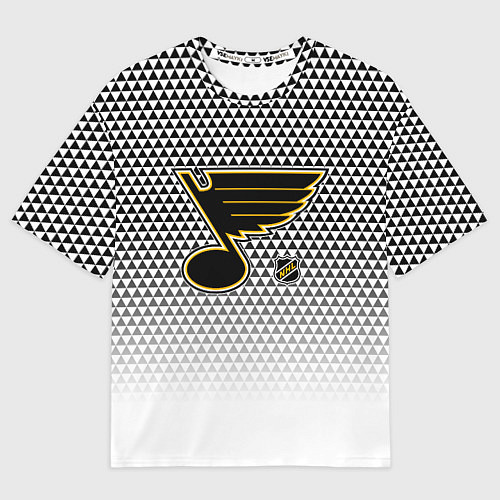 Мужская футболка оверсайз Сент Луис Блюз - белый градиент / 3D-принт – фото 1