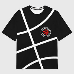 Мужская футболка оверсайз Торонто Рэпторс - текстура мяча
