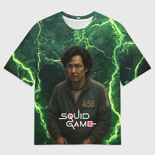 Мужская футболка оверсайз Игра в кальмара игрок 456 / 3D-принт – фото 1