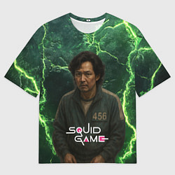 Футболка оверсайз мужская Игра в кальмара игрок 456, цвет: 3D-принт