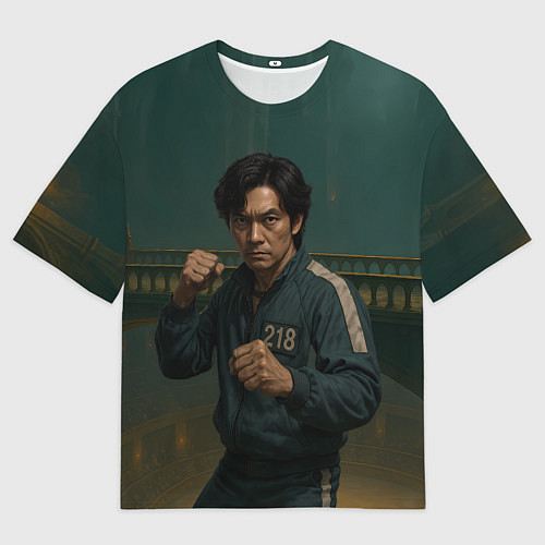 Мужская футболка оверсайз Игрок 218 в боевой стойке / 3D-принт – фото 1