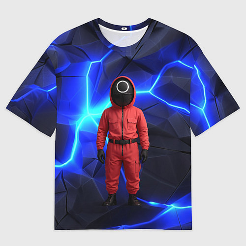 Мужская футболка оверсайз Игра в кальмара страж треугольник / 3D-принт – фото 1