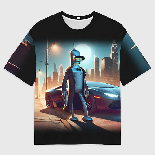 Мужская футболка оверсайз Бендер с пистолетом - Нью-Йоркская мафия / 3D-принт – фото 1