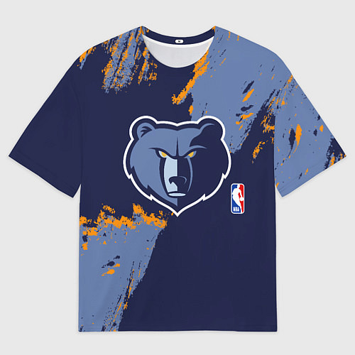 Мужская футболка оверсайз Мемфис Гриззлис - логотип команды / 3D-принт – фото 1