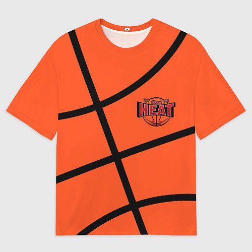 Мужская футболка оверсайз Майами Хит - баскетболная разметка / 3D-принт – фото 1