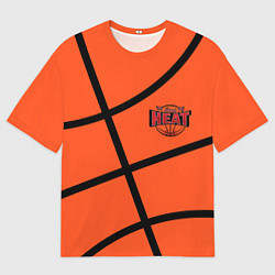 Мужская футболка оверсайз Майами Хит - баскетболная разметка