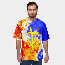 Футболка оверсайз мужская Doom битва огня, цвет: 3D-принт — фото 2