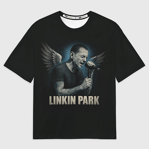 Мужская футболка оверсайз Chester Bennington - Angel / 3D-принт – фото 1