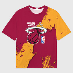 Мужская футболка оверсайз Майами Хит - разлитая краска