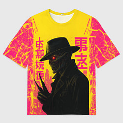 Мужская футболка оверсайз Фредди Крюгер - киберпанк