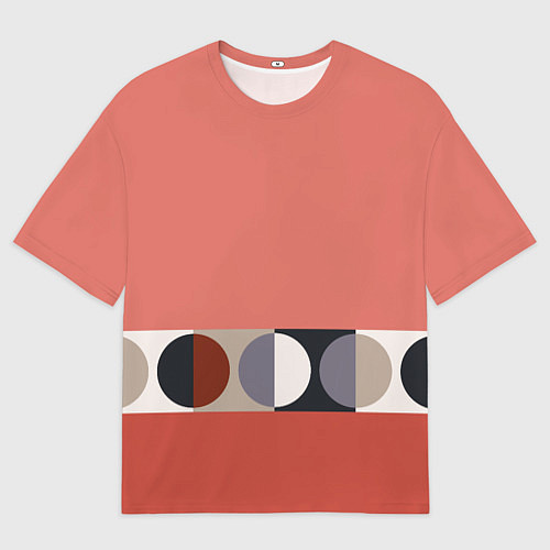 Мужская футболка оверсайз Луна Малевича розовый томат / 3D-принт – фото 1