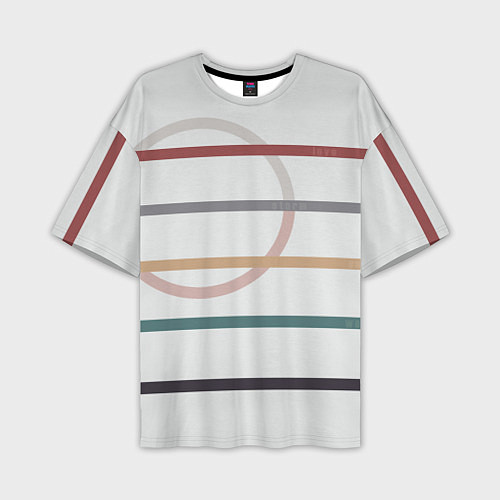 Мужская футболка оверсайз Stripes and circle / 3D-принт – фото 1