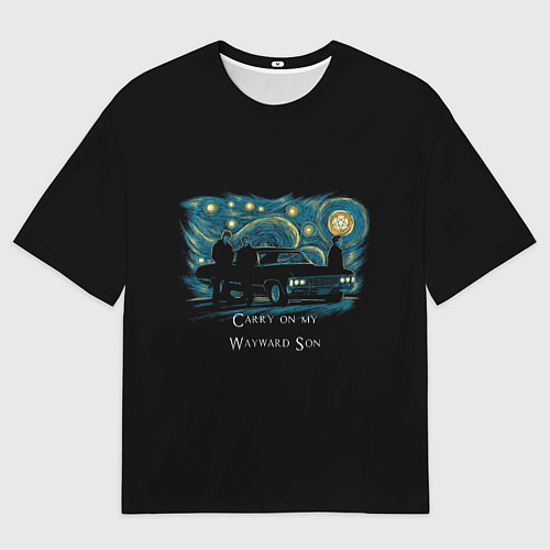 Мужская футболка оверсайз Сверхъестественное carry on my wayward son / 3D-принт – фото 1
