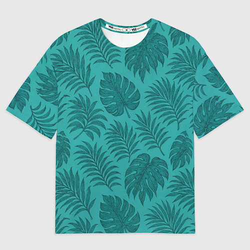 Мужская футболка оверсайз Тропические листья - паттерн / 3D-принт – фото 1