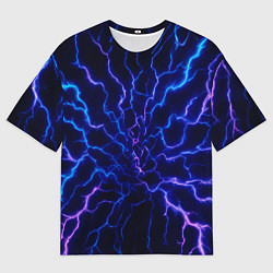 Футболка оверсайз мужская Разряд молнии текстура, цвет: 3D-принт