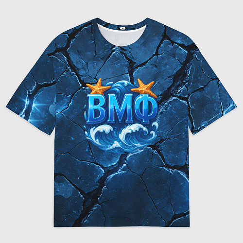 Мужская футболка оверсайз ВМФ значок с волнами / 3D-принт – фото 1