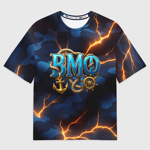 Мужская футболка оверсайз Объемные буквы ВМФ / 3D-принт – фото 1