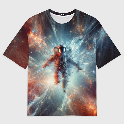 Мужская футболка оверсайз Космонавт в космической туманности / 3D-принт – фото 1