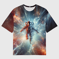 Мужская футболка оверсайз Космонавт в космической туманности