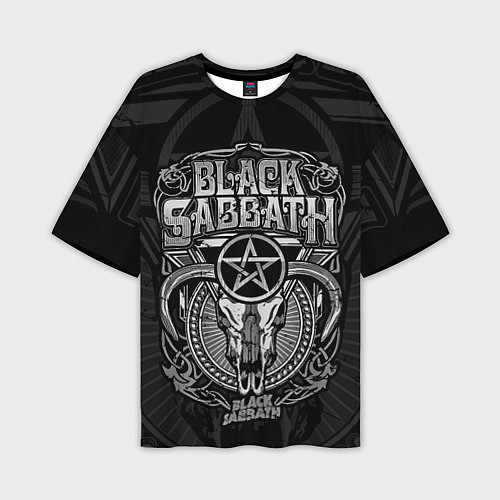Мужская футболка оверсайз Black Sabbath - goat skull / 3D-принт – фото 1