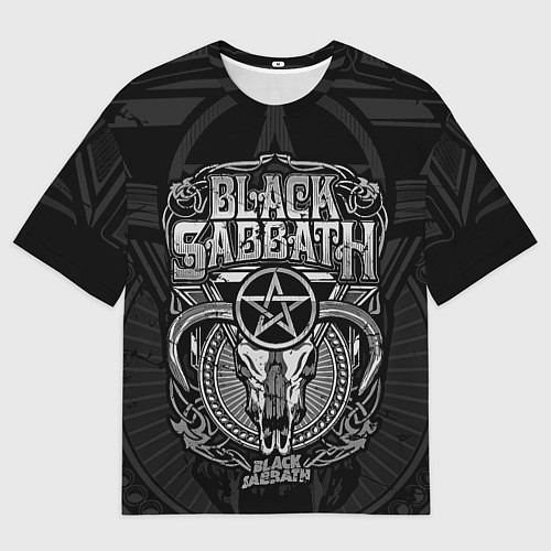 Мужская футболка оверсайз Black Sabbath - goat skull / 3D-принт – фото 1