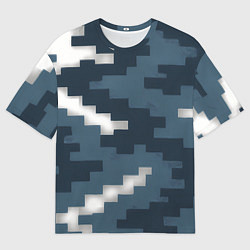 Футболка оверсайз мужская Пиксельная текстура камуфляж, цвет: 3D-принт